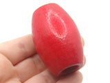 Ridiculously Huge Beads Red Beads Vintage Wood Barrel Beads Wooden Beads 53mm Beads Large Hole beads Macrame Beads