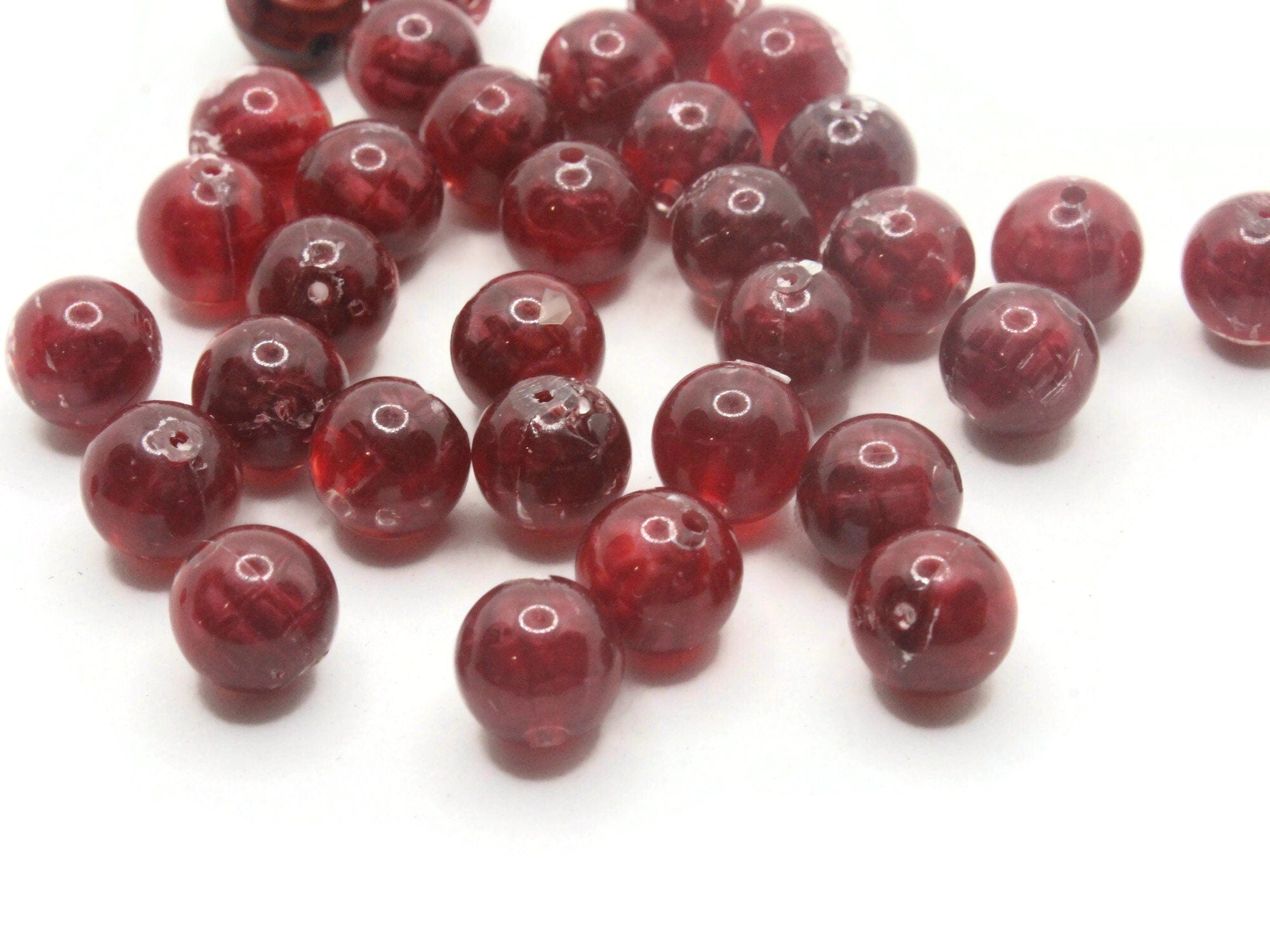 30 10mm Faceted Edge Rondelle Vintage Red Copper Plated Plastic Beads –  Smileyboy Beads