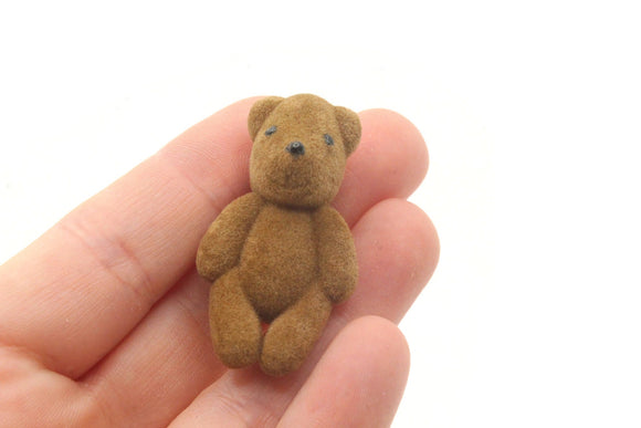 42mm Brown Fuzzy Teddy Bear Charms Toy Pendants Miniature Cute Charms Jewelry Making Beading Supplies kitsch charms Smileyboy