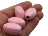 8 28mm Pink Wooden Oval Beads Wood Beads Chunky Beads Macrame Beads Loose Beads Smileyboy Jewelry Making Beading Supplies