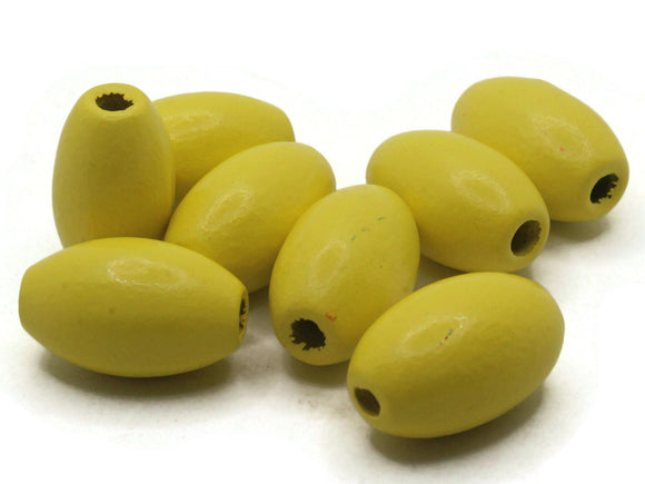 8 28mm Yellow Wooden Oval Beads Wood Beads Chunky Beads Macrame Beads Loose Beads Smileyboy Jewelry Making Beading Supplies