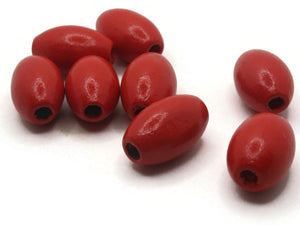 8 28mm Red Wooden Oval Beads Wood Beads Chunky Beads Macrame Beads Loose Beads Smileyboy Jewelry Making Beading Supplies