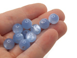 10 10mm 3/8 Inch Sky Blue Ball Buttons Moonglow Lucite Round Buttons Vintage Lucite Button Jewelry Making Beading Supplies Sewing Supplies