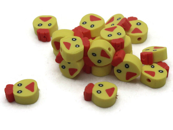20 Yellow Chicken Head Beads Miniature Animal Head Beads Polymer Clay Beads Zoo Beads Kawaii Beads Jewelry Making Beading Supplies