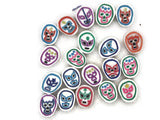 20 Clay Luchador Beads Mixed Masks Polymer Clay Beads Mixed Beads Multicolor Beads Small Loose Beads Jewelry Making Beading Supplies