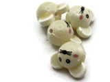 4 Porcelain Mouse Head Beads Creamy Yellow Beads Porcelain Glass Animal Beads Furry Animal Beads Jewelry Making Beading Supplies Loose Bead