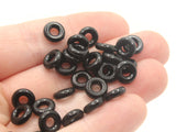 45 8mm Black Ring Beads Vintage Plastic Links Jewelry Making Beading Supplies Loose Beads Large Hole Donut Beads Spacer Beads
