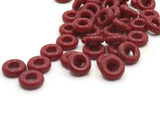 45 8mm Brown Ring Beads Vintage Plastic Links Jewelry Making Beading Supplies Loose Beads Large Hole Donut Beads Spacer Beads