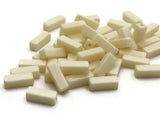 50 12mm Ivory Vintage Plastic Beads Rectangle Beads Jewelry Making Beading Supplies Loose Beads to String Butter Beads