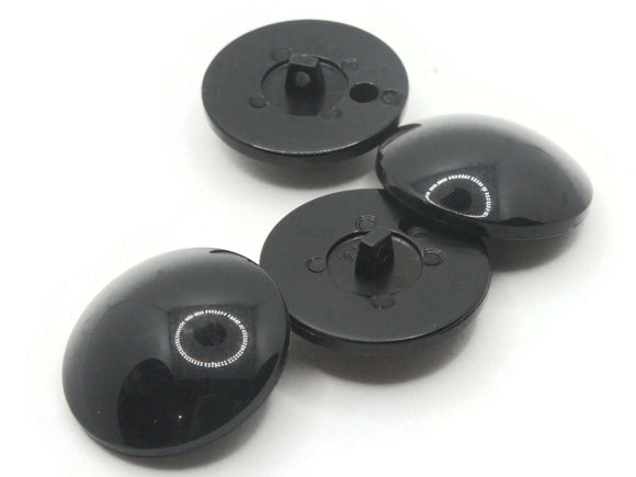 4 27.5mm Vintage Black Plastic Shank Buttons Sewing Notions Jewelry Making Beading Supplies Sewing Supplies
