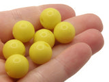 8 12mm 1/2 Inch Yellow Ball Buttons Opaque Lucite Round Buttons Vintage Lucite Button Jewelry Making Beading Supplies Sewing Supplies