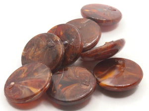 8 24mm Brown Cabochons Vintage Lucite Cabochons Plastic Cabochons Round Cabochons Flat Back Cabochons Jumbo Cabochons