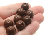 8 12mm 1/2 Inch Brown Ball Buttons Opaque Lucite Round Buttons Vintage Lucite Button Jewelry Making Beading Supplies Sewing Supplies