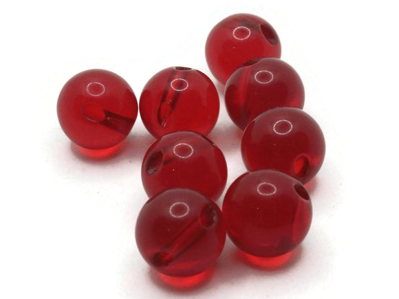 8 12mm 1/2 Inch Red Ball Buttons Clear Lucite Round Buttons Vintage Lucite Buttons Jewelry Making Beading Supplies Sewing Supplies