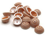 18 11mm Orange and White Patterned Bead Cap Vintage Plastic Beads Jewelry Making Beading Supplies