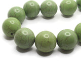 16 21mm Round Green Synthetic Turquoise Gemstone Beads Dyed Beads Jewelry Making Beading Supplies Stone Beads
