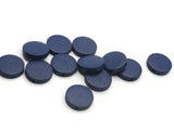 12 20mm Blue Round Flat Disc Coin Beads Wooden Beads Jewelry Making Beading Supplies Loose Beads