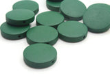 12 20mm Forest Green Round Flat Disc Coin Beads Wooden Beads Jewelry Making Beading Supplies Loose Beads