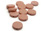12 20mm Peach Pink Round Flat Disc Coin Beads Wooden Beads Jewelry Making Beading Supplies Loose Beads