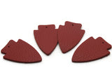 4 37mm Red Leather Arrowhead Pendants Jewelry Making Beading Supplies Focal Beads Drop Beads