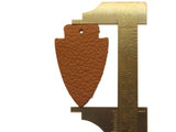 4 37mm Tan Brown Leather Arrowhead Pendants Jewelry Making Beading Supplies Focal Beads Drop Beads