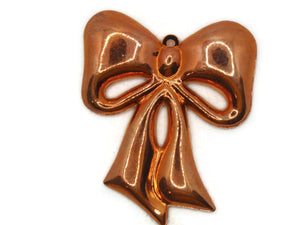 1 60mm Copper Plated Plastic Bow Bead Vintage Acrylic Beads Jewelry Making Beading Supplies New Old Stock Bow Charm Smileyboy Bow Pendant