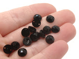 55 7mm Faceted Round Cabochons Black Sew On Cabochons Vintage West Germany Plastic Cabochons Jewelry Making Beading Supplies Smileyboy