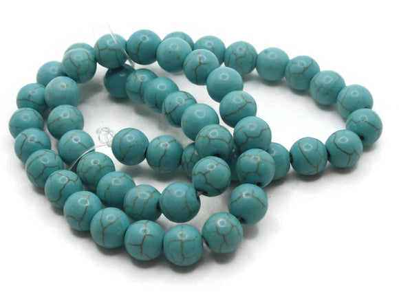 53 7mm to 8mm Round Turquoise Blue Howlite Beads Gemstone Beads Dyed Beads Jewelry Making Beading Supplies Howlite Stone Beads