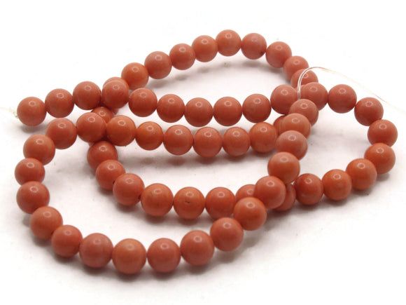 65 5mm to 6mm Round Orange Howlite Beads Gemstone Beads Dyed Beads Jewelry Making Beading Supplies Howlite Stone Beads