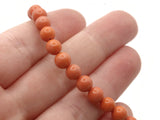 65 5mm to 6mm Round Orange Howlite Beads Gemstone Beads Dyed Beads Jewelry Making Beading Supplies Howlite Stone Beads