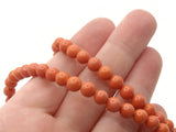 65 5mm to 6mm Round Orange Howlite Beads Gemstone Beads Dyed Beads Jewelry Making Beading Supplies Howlite Stone Beads