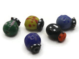 5 14mm Mixed Color Spotted Lampwork Glass Bug Beads Animal Beads Jewelry Making Beading Supplies Loose Beads