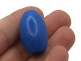 8 28mm Blue Wooden Oval Beads Wood Beads Chunky Beads Macrame Beads Loose Beads Smileyboy Jewelry Making Beading Supplies