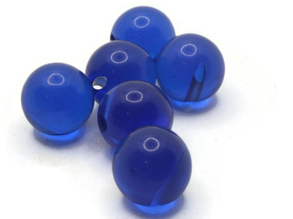 6 16mm 5/8 Inch Blue Ball Buttons Clear Lucite Round Buttons Vintage Lucite Buttons Jewelry Making Beading Supplies Sewing Supplies