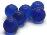 6 16mm 5/8 Inch Blue Ball Buttons Clear Lucite Round Buttons Vintage Lucite Buttons Jewelry Making Beading Supplies Sewing Supplies