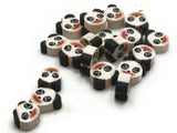 20 Black and White Panda Bear Head Beads Animal Beads Polymer Clay Beads Cute Beads Zoo Beads Miniature Animal Beads