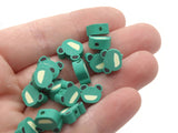 20 Green Frog Head Beads Miniature Animal Head Beads Polymer Clay Beads Zoo Beads Kawaii Beads Jewelry Making Beading Supplies