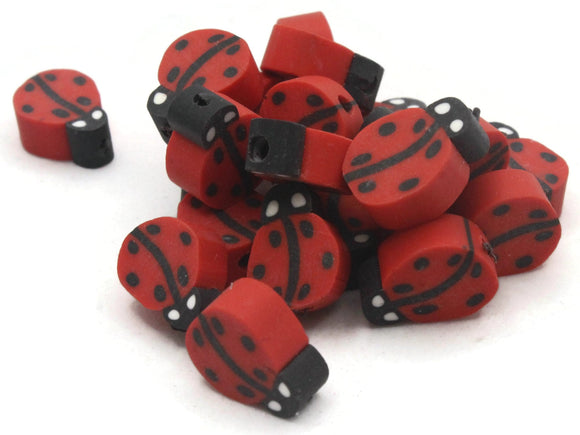 20 Clay Lady Bug Beads Polymer Clay Beads Red and Black Multicolor Bug Beads Insect Beads Small Loose Beads Bug Beads Jewelry Making