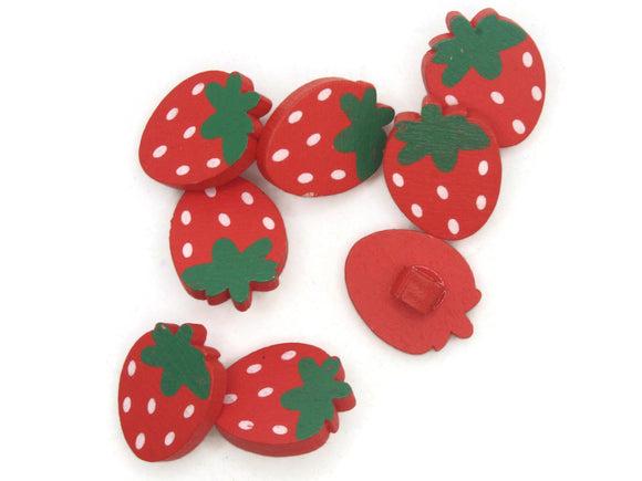 8 21mm Strawberry Buttons Red Fruit Buttons Berry Buttons Food Buttons Wood Buttons / Wooden Buttons Jewelry Making Sewing Notions
