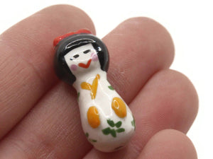 Woman in White Dress 2 27mm Porcelain Beads Porcelain Glass Beads Loose Miniature Person Beads Jewelry Making Beading Supplies