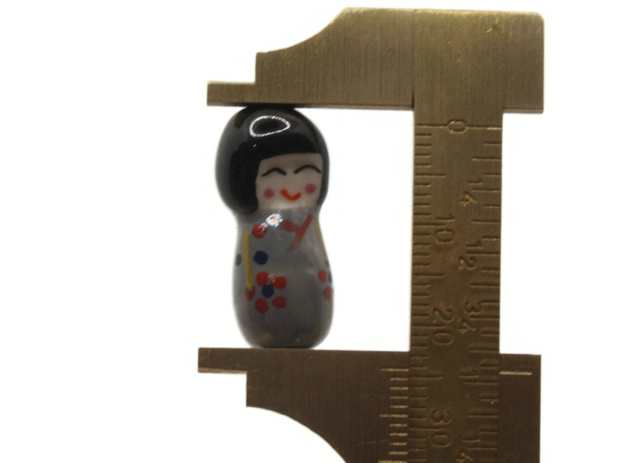 2 24mm Purple Dress Woman Porcelain Glass Beads Smileyboy Beads 2 24mm Purple Dress Woman Porcelain Glass Beads Smileyboy Beads