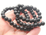 61 7mm Black Gemstone Beads Round Stone Beads to String Spacer Beads Jewelry Making Beading Supplies