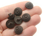 8 12mm Vintage Dark Brown Bullseye Pattern Plastic Shank Buttons Sewing Notions Jewelry Making Beading Supplies Sewing Supplies