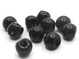 10 10mm 3/8 Inch Black Ball Buttons Moonglow Lucite Round Buttons Vintage Lucite Button Jewelry Making Beading Supplies Sewing Supplies