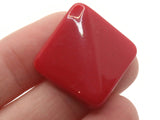 6 23mm Square Cabochon Red Cabochons Vintage Lucite Plastic Flatback Cabochons Jewelry Making Mosaic Supplies Smileyboy