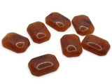 7 25mm x 18mm Honey Brown Rectangle Cabochons Vintage Lucite Plastic Cabochon Mosaic Supplies Jewelry Making Smileyboy