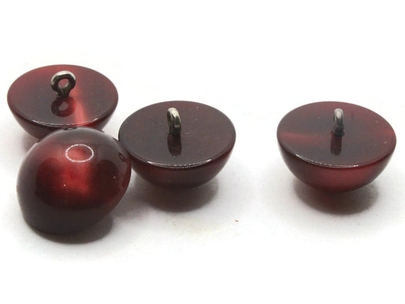 4 18mm Vintage Dark Red Moonglow Lucite Shank Buttons Sewing Notions Jewelry Making Beading Supplies Sewing Supplies