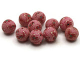 10 12mm Pink and Red Flower Beads Polymer Clay Multi-Color Round Beads Ball Beads Jewelry Making Beading Supplies