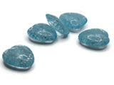 5 24mm Blue Acrylic Crackle Beads Heart Beads Jewelry Making Beading Supplies Loose Beads to String