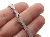 100 6mm Rainbow Rimmed Glass Beads Clear Flat Round Beads Coin Beads Window Beads Jewelry Making Beading Supplies